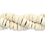 Perline di cocco 8 mm rondella bianco (colore naturale di noce di cocco)
