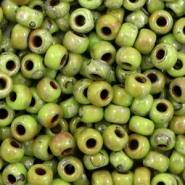 Rocailles Miyuki 6/0 Opaque picasso chartreuse green 6-4515