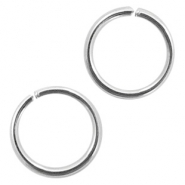 Componenti in acciaio inossidabile anellini apribili 6mm argento antico