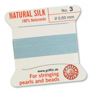 Griffin filo infilaperle di seta naturale 100% &Oslash;0.5mm turchese