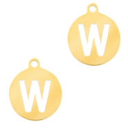 Ciondoli in acciaio inossidabile 10mm con disegno lettera W oro