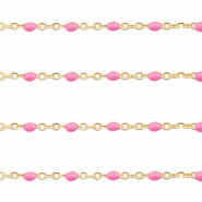 Componenti in acciaio inossidabile 1 mm catena stile rosario rosa-oro
