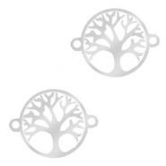 Ciondoli in acciaio inossidabile 13 mm distanziatore con disegno albero della vita argento