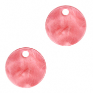 Pendenti in resina 12 mm rotondo rosa vivo