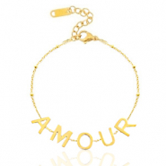 Bracciali in acciaio inossidabile 'amour' oro