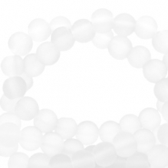 Perline di vetro 4 mm opache bianche