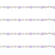 Componenti in acciaio inossidabile 1mm catena stile rosario viola della vite-argento