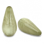 Perline Polaris Elements a forma di goccia Mosso lucida verde basilico