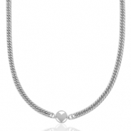 Collane in acciaio inossidabile maglia cuore argento