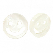 Perline di conchiglia smiley bianco (colore naturale)