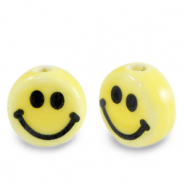 Perline di ceramica 8mm smiley giallo