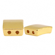 Perline di metallo DQ duo beads ettangolo oro (privo di nichel)