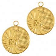 Ciondoli in acciaio inossidabile sole & luna oro