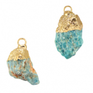 Ciondoli in pietra naturale Apatite blu meridiano-oro