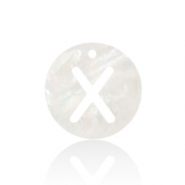 Pendenti di conchiglia prodotti speciali lettera X bianco (colore naturale)
