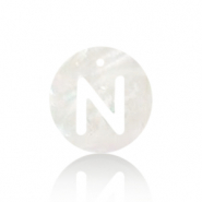 Pendenti di conchiglia prodotti speciali lettera N bianco (colore naturale)