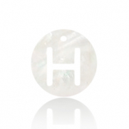 Pendenti di conchiglia prodotti speciali lettera H bianco (colore naturale)