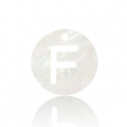 Pendenti di conchiglia prodotti speciali lettera F bianco (colore naturale)