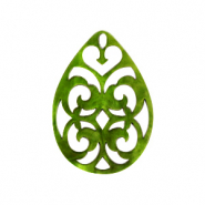 Pendenti in resina 38x27mm a forma di goccia in stile barocco verde guacamole