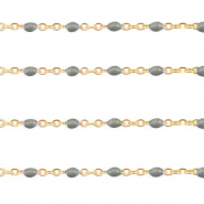 Componenti in acciaio inossidabile 1mm catena stile rosario verde oliva-oro