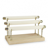 Espositore per bigiotteria per anelli 3 livelli natural-oro