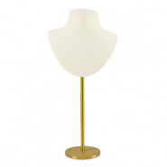 Espositore per bigiotteria busto per collane oro-beige