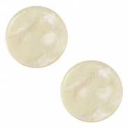 Cabochon Polaris Elements 12 mm piatto Jais bianco prosecco