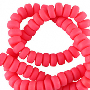 Perline di polimero rondella 7mm rosa corallo neon