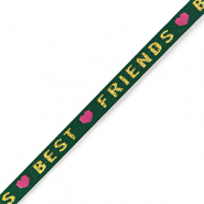 Nastro con testo "best friends" verde-oro-rosa