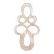 Pendenti in resina barocco glitterato rosa ortensia