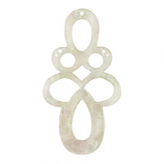 Pendenti in resina barocco glitterato bianco cashmere