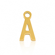 Ciondoli in acciaio inossidabile lettera A oro