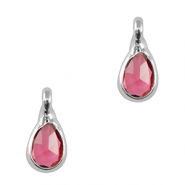 Pendenti di vetro Crystal Glass goccia rosa-argento