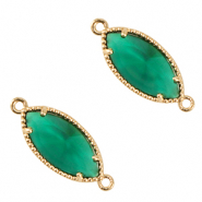 Distanziatori di vetro Crystal Glass ovale verde-oro