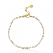 Bracciali in acciaio inossidabile oro-cristallo