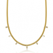 Collane in acciaio inossidabile catena serpentina cristallo oro-cristallo