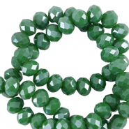 Perline sfaccettate 4x3mm rondella verde Nilo-effetto perlato