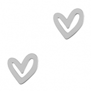 Ciondoli in acciaio inossidabile cuore argento