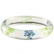 Braccialetti alla moda con fiori secchi verde blu