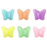 Perline con look acrilico farfalla multicolore pastello