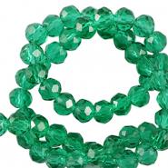 Perline sfaccettate 4x3mm rondella verde eden