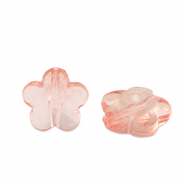 Perline in acrilico fiore rosa salmone trasparente