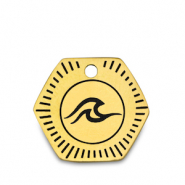 Ciondoli in acciaio inossidabile onda oro