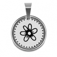 Ciondoli in acciaio inossidabile fiore argento