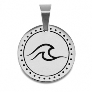 Ciondoli in acciaio inossidabile onda argento