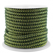 Cordoncino alla moda 3mm verde scuro-oro