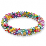 Bracciali con perline sfaccettate multicolore giallo-rosa