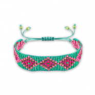 Braccialetti alla moda verde turchese-rosa