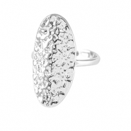 Anelli in acciaio inossidabile ovale argento