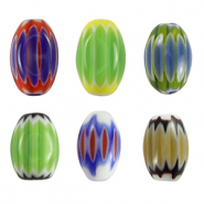 Perline Millefiori tubo multicolore blu-verde